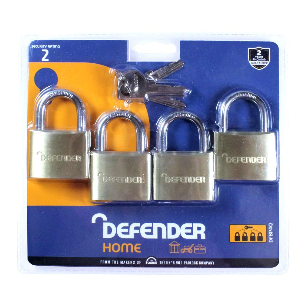 B&Q -  Brass Padlock Quad Pack 40mm