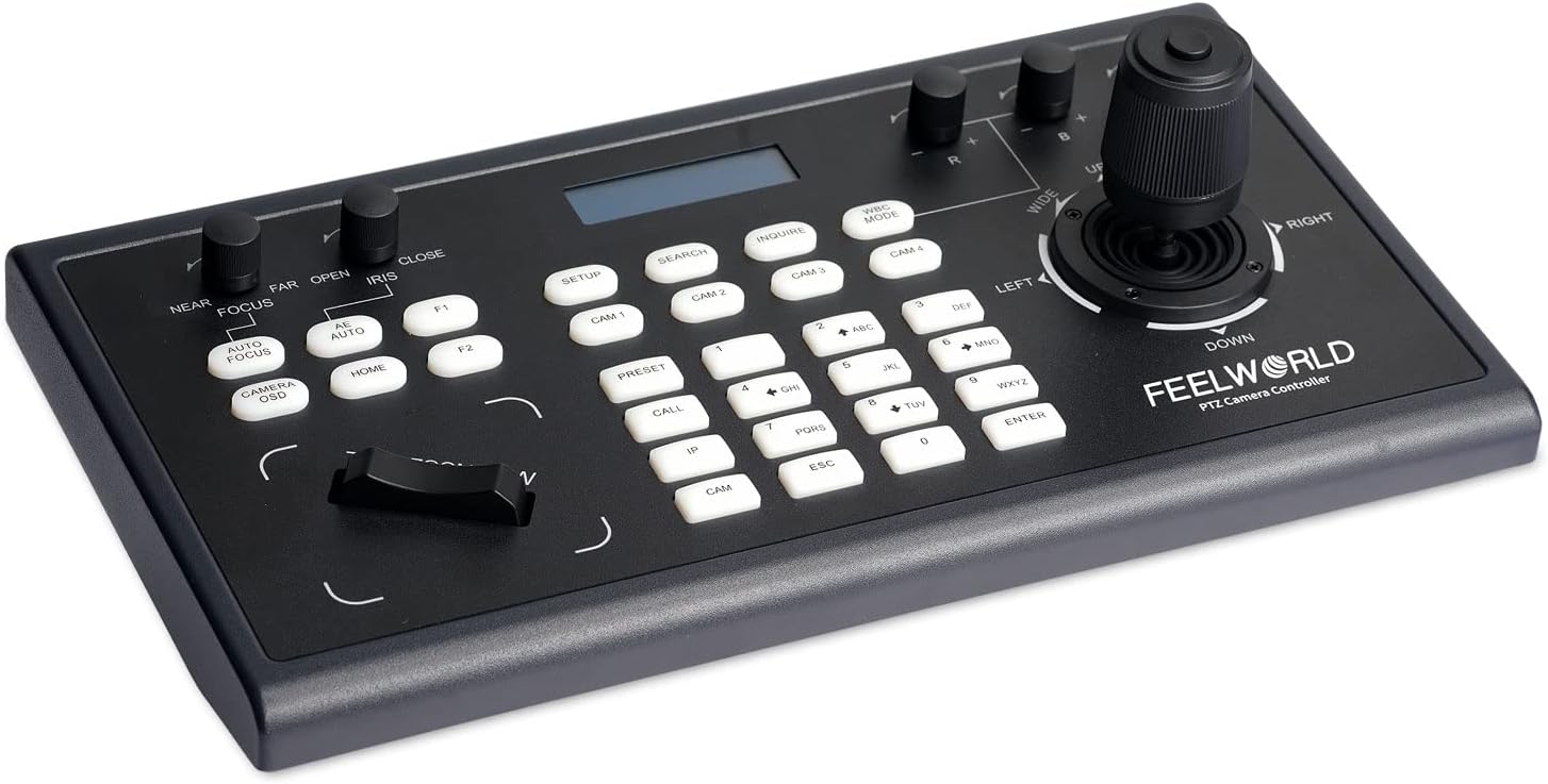 FEELWORLD KBC10 PTZ Camera Controller with Joystick and Keyboard Control