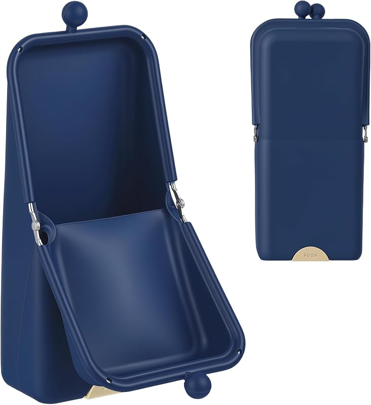 Kacctyen Estojo de Silicone para Pincéis de Maquiagem, Vertical, Navy