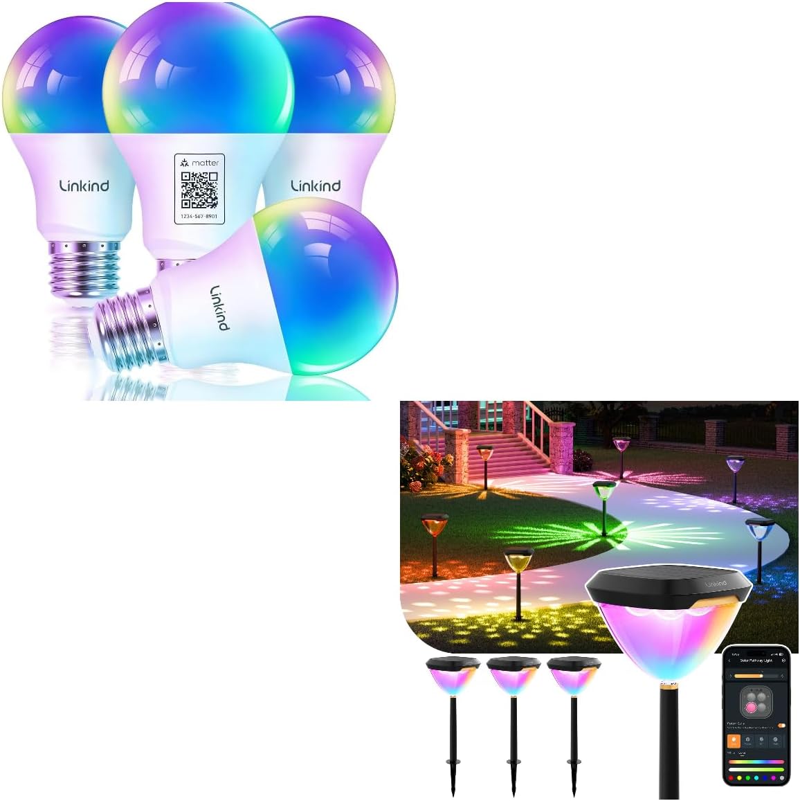 Matter Bulbs with Smart Solar Pathway Lights SP6