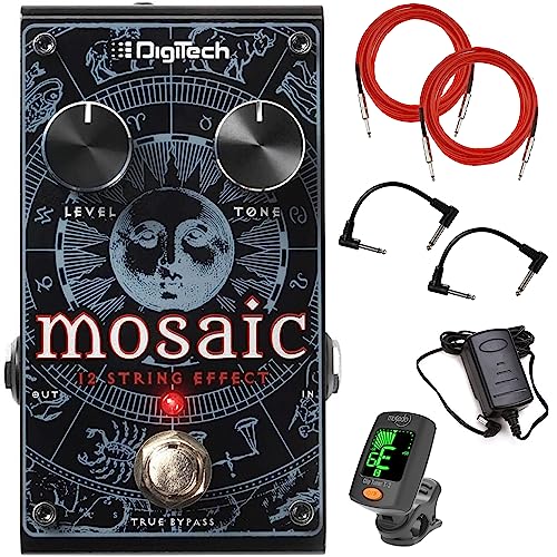 Briskdrop Digitech MOSAIC 12-String Effect Pedal Bundle with 2 Instrument Cables, 2 Patch Cables...