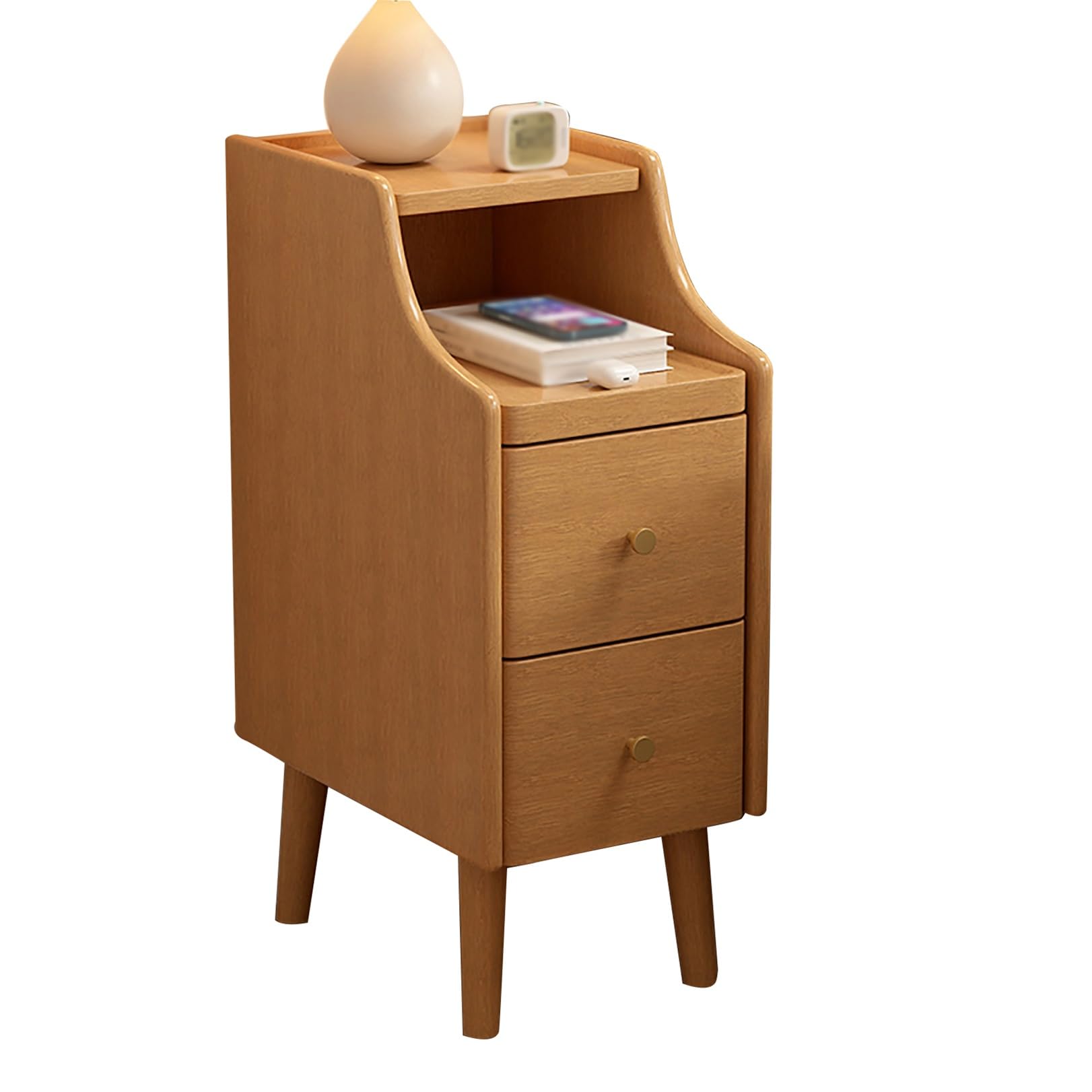 SXZenSpace Modern Nightstand with Drawer Bedside Table for Bedroom Stylish End Dresser Compact Side Chest Living Room (C 25x40x60cm)