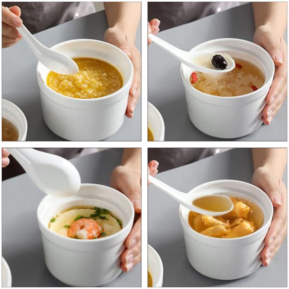 2 Stück Keramik-Eintopf mit Deckel, Dampf-Suppenschüssel, Eierpudding-Schüssel, Servier-Rührschüssel, Dampfbecher, Backgeschirr, Auflauf, Kochgeschirr für Suppe, Nudeln, Reis,