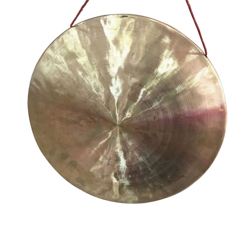 Gong Tibetano Instrumentos Musicales platillos La selección Hecha a Mano auténtica de Gong de Viento de 30-40 cm es Muy Adecuada para la Terapia de Sonido Familiar u Oficina(Color:33cm,Size:)