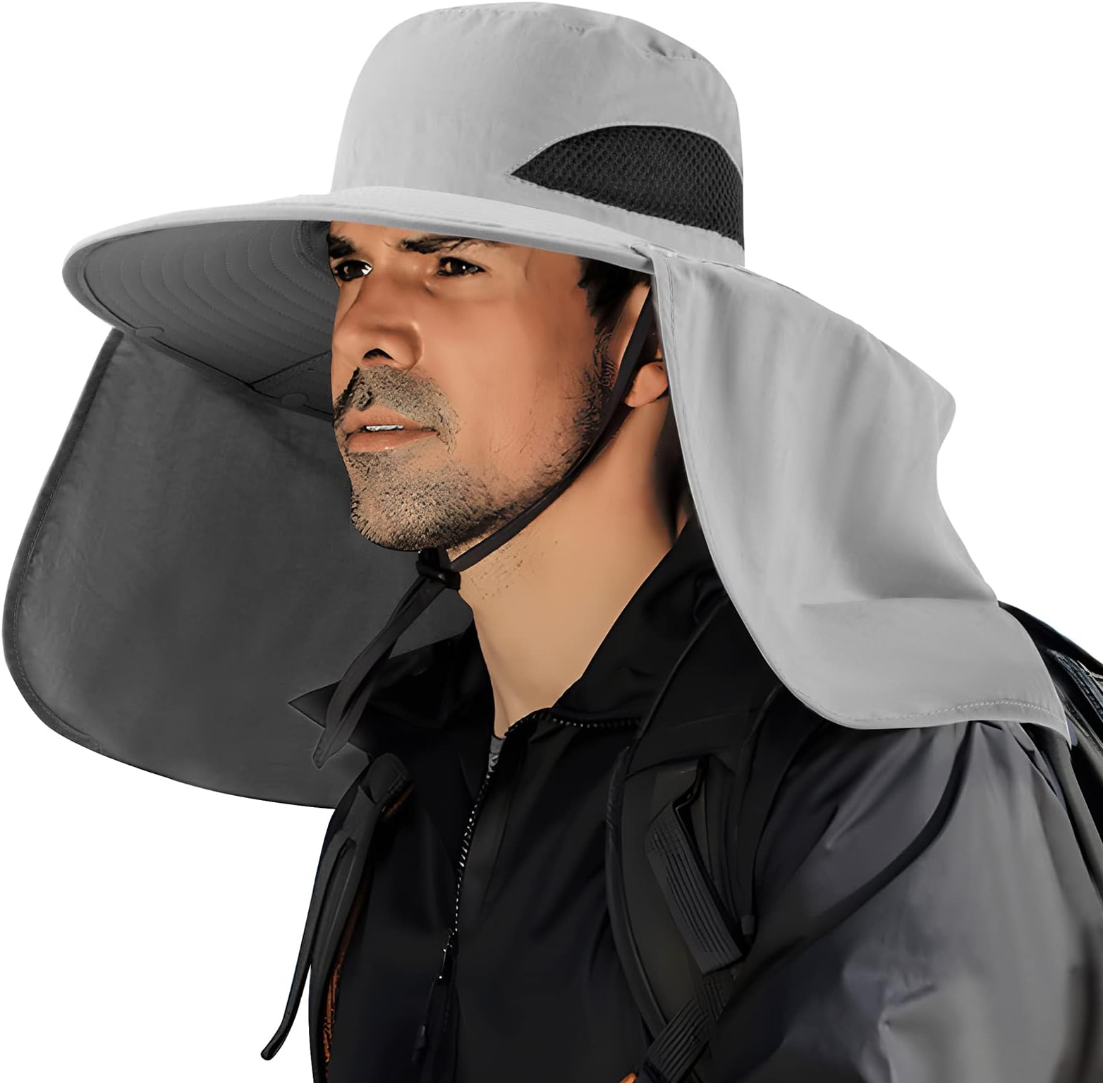 DOCVIT Fishing Hat for Men&Women,Outdoor UV Waterproof Wide Brim Bucket Hat,UPF50+ Sun Hat with Neck Flap