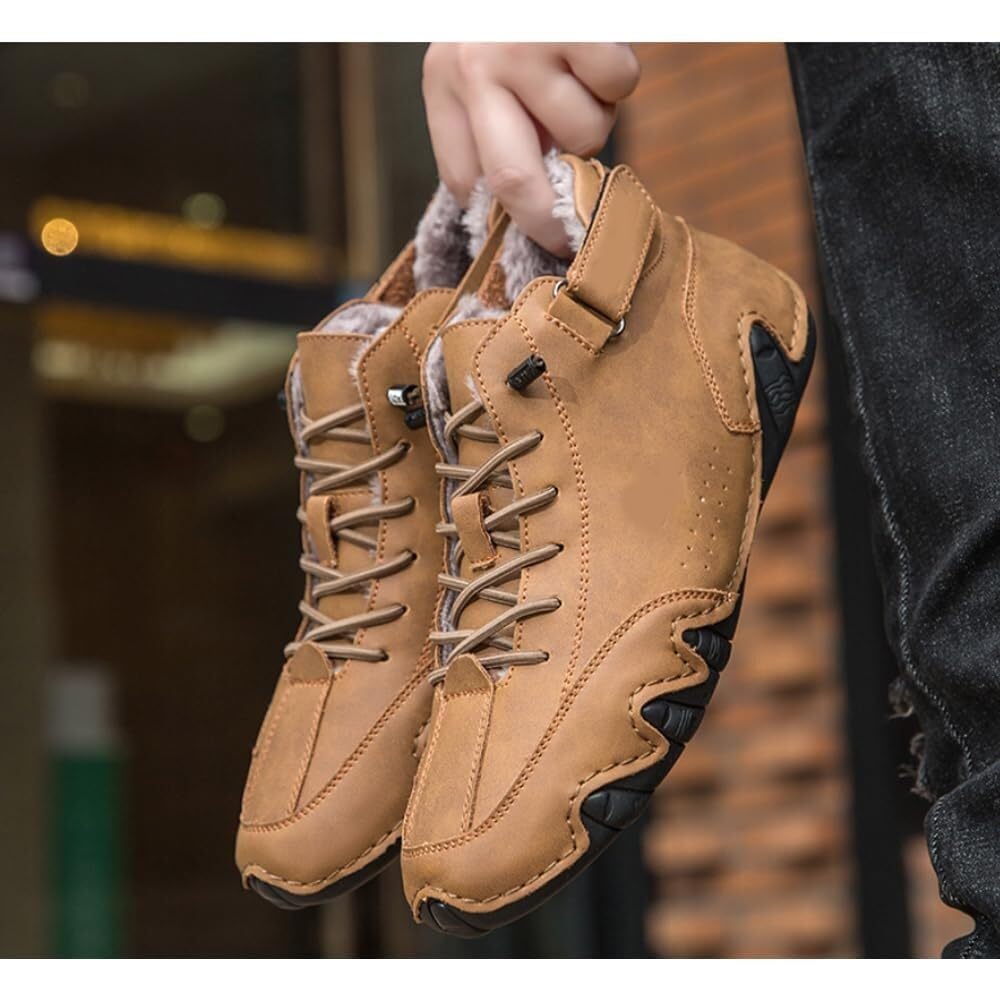 Tenis ortopédicos con soporte de arco para hombres y mujeres, botas de nieve cálidas de forro polar de invierno, gamuza italiana hecha a mano, zapatos ortopédicos de invierno impermeables,