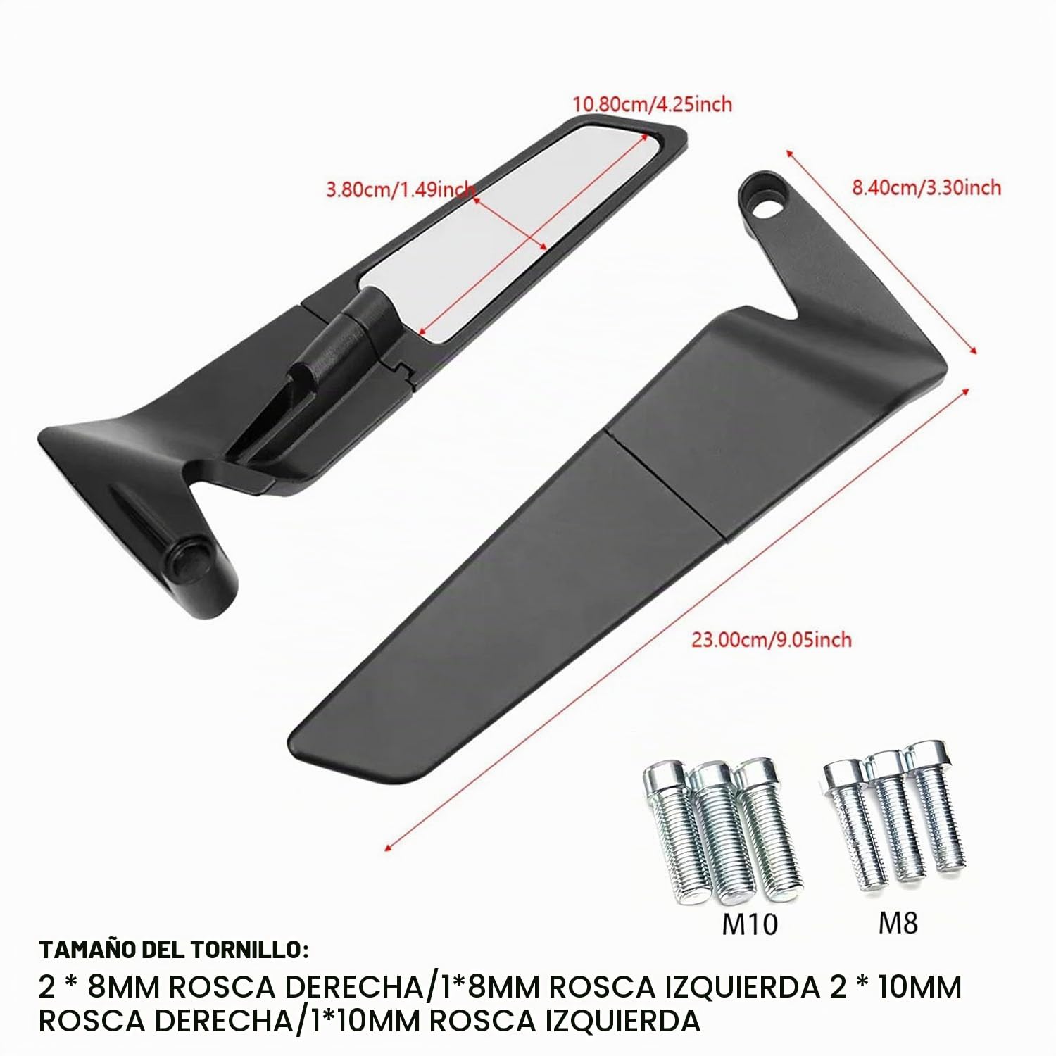 Espejos retrovisores universales ajustables para manillar de motocicleta, espejos laterales para motocicleta, espejos laterales Stealth Wind para Z650 Z900 Z1000 D/uke 390 790 1290 MT07 MT09