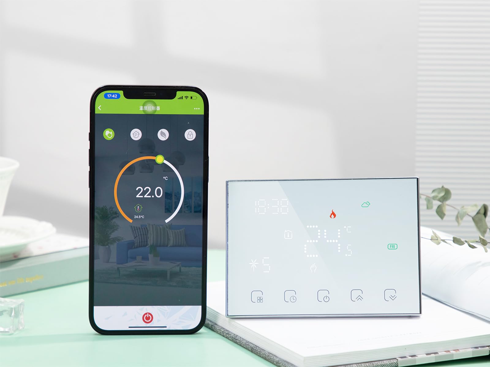 Contrôleur de température RF Smart WiFi sans fil pour chauffage au sol, fonctionne avec Alexa Google Home, batterie 16 A 2 AA