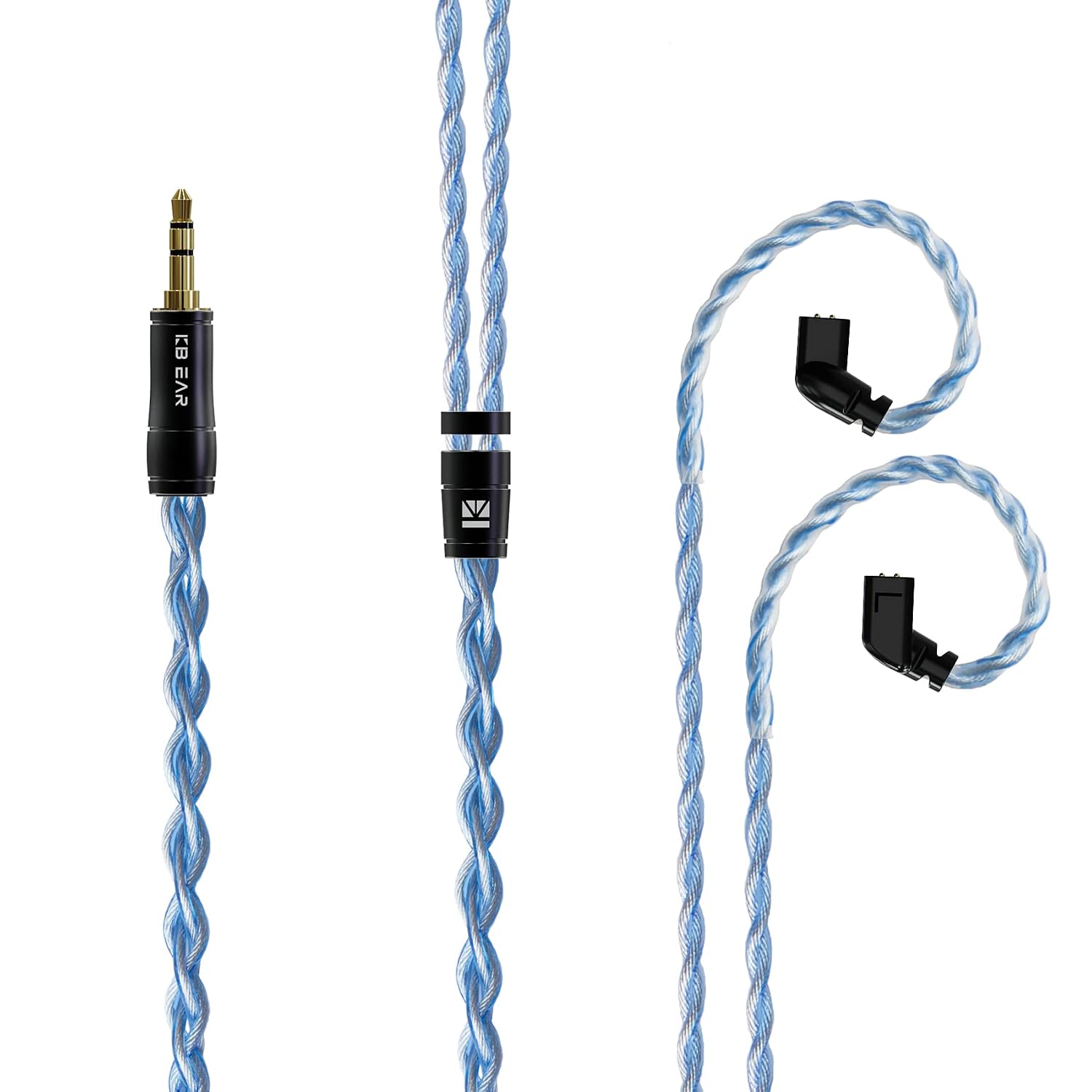 keephifi Earphone Cable, KBEAR [Glaze] 4Core Silver-Plated OFC Audio Upgraded Cable for ZSX ZEX ZEXPRO Zax ZAS ZSN-Prox (3.5, QDC)
