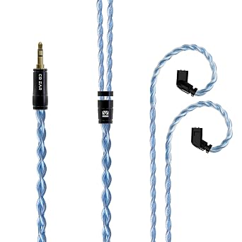 keephifi Earphone Cable, KBEAR [Glaze] 4Core Silver-Plated OFC Audio Upgraded Cable for ZSX ZEX ZEXPRO Zax ZAS ZSN-Prox 3.5, QDC