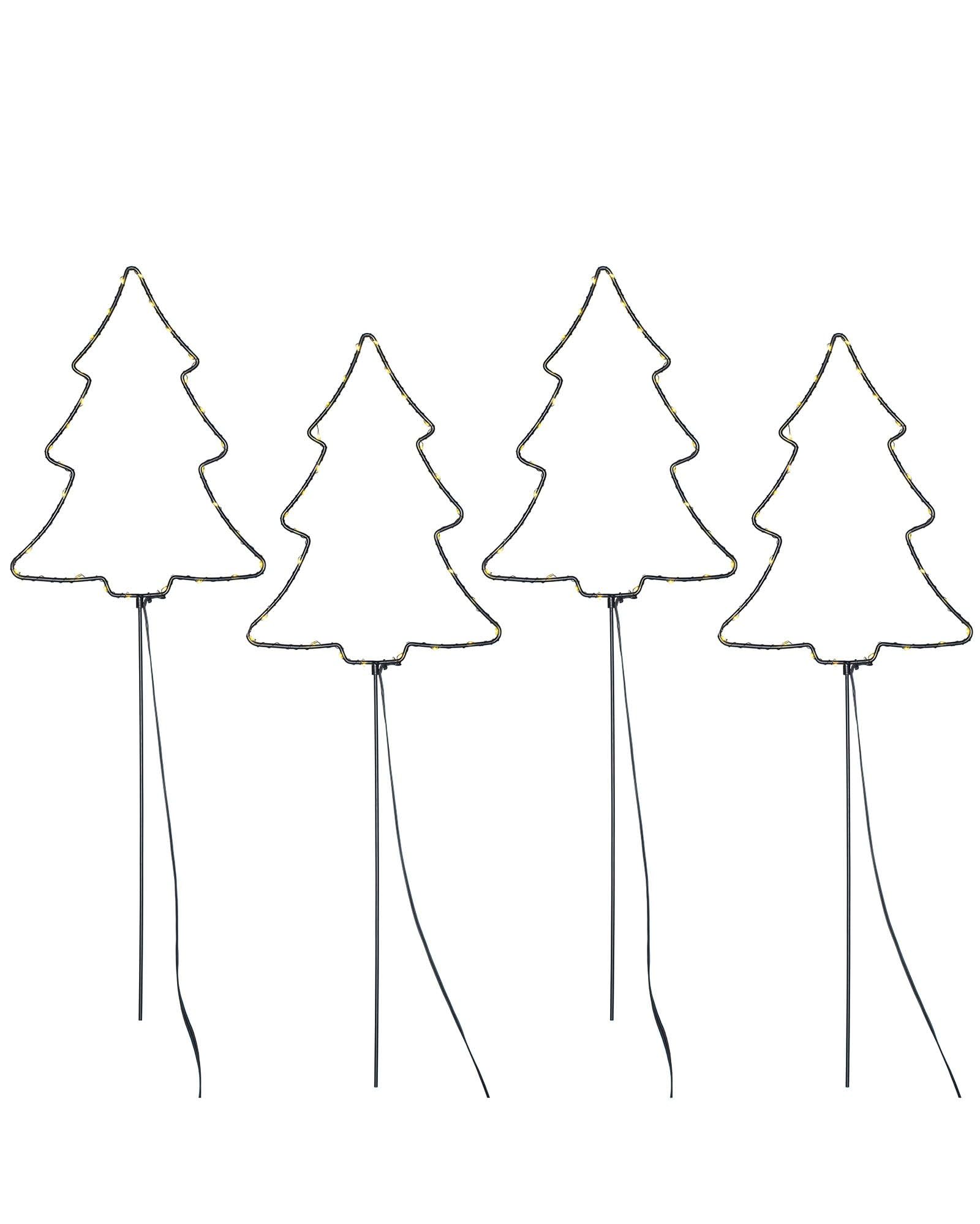 WeRChristmas Christmas Tree Pathway Garden Stake Decorations, Warm White, 70 cm, WRC-9612