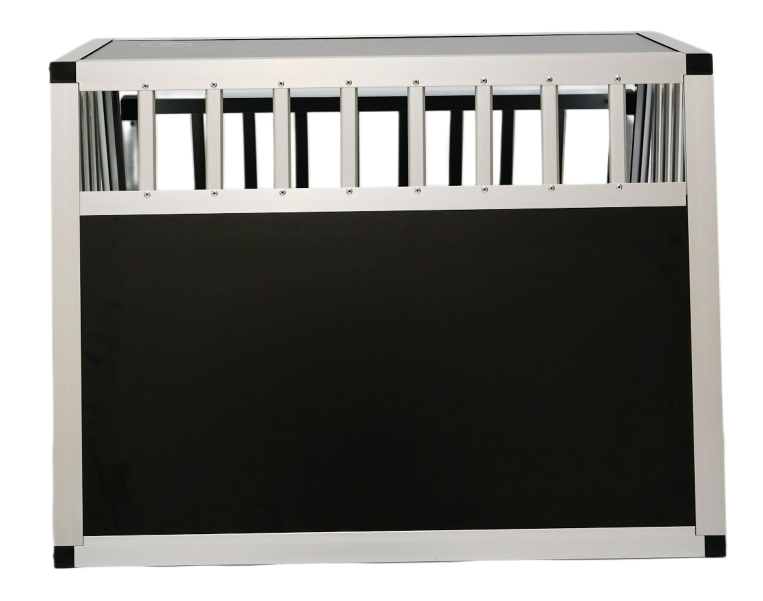 DOGHEAD Hundetransportbox Ecoline, Single 75x65x55 cm, Schwarz, Aluminium, Beidseitig Abgeschrägt 75°