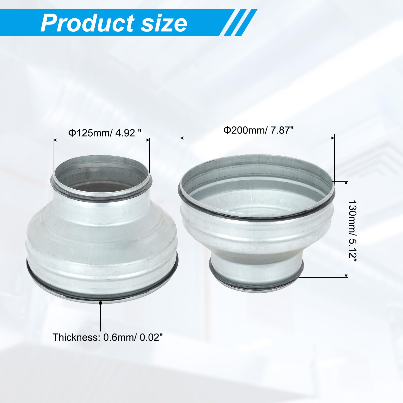 PATIKIL 8 Inch to 5 Inch Duct Reducer - Image 2