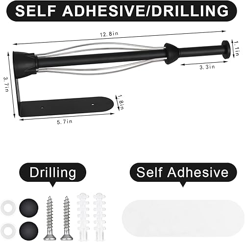 Miniatura 5 de DZDY Soporte para toallas de papel papel de montaje en pared de una sola mano efecto de amortiguación adhesivo o tornillo para baño cocina