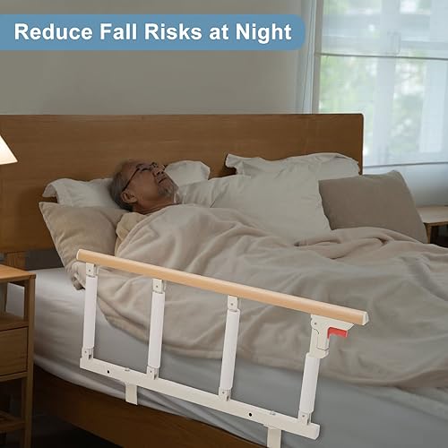 Miniatura 4 de Rieles de cama para adultos mayores, riel de asistencia lateral de cama plegable, barandilla de seguridad para cama para personas mayores para
