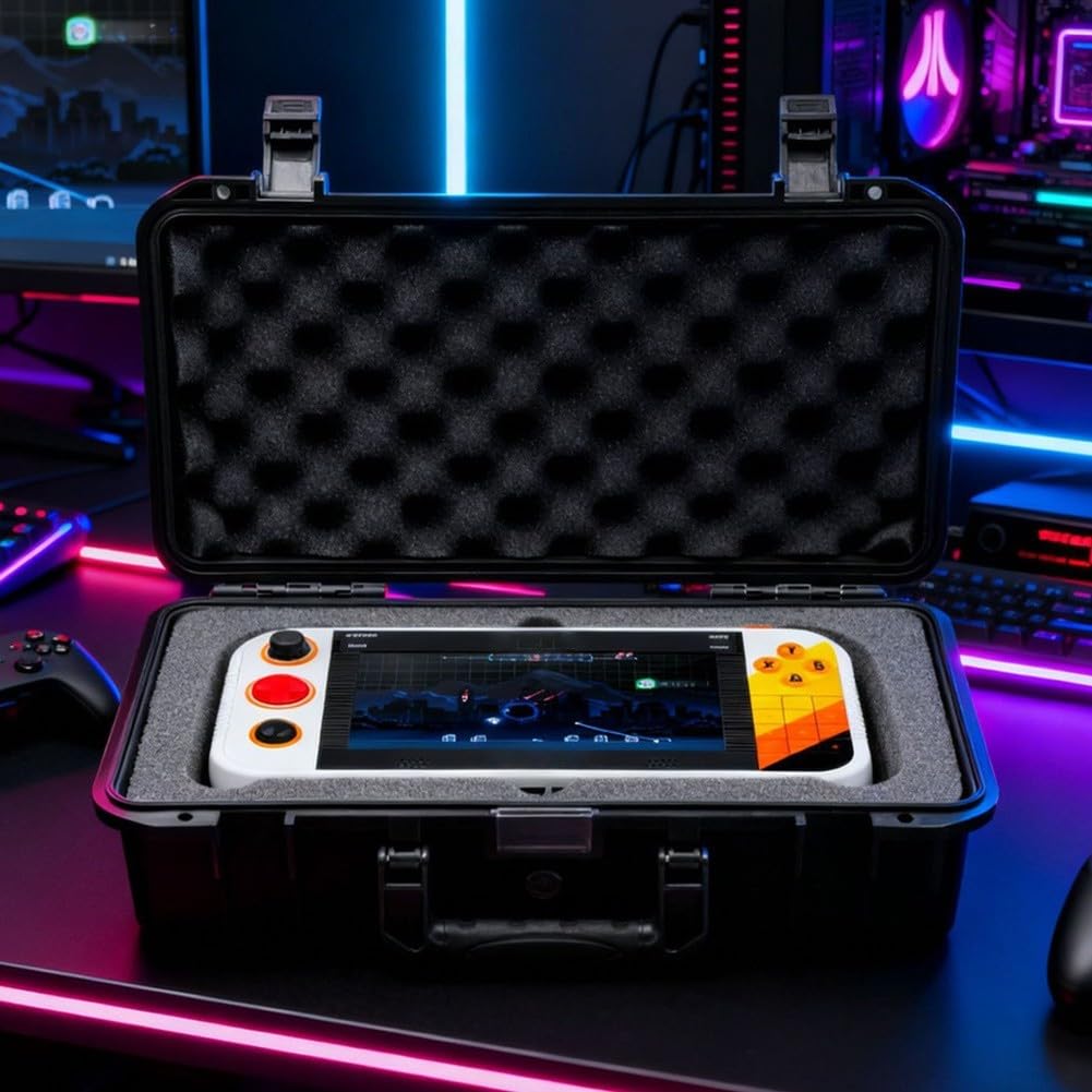 Custodia da Trasporto per dura per Console Portatile Gamestation Go - Valigetta Fotografica per stile IP67, Organizzatore Cavi e Accessori Tecnici, Nero