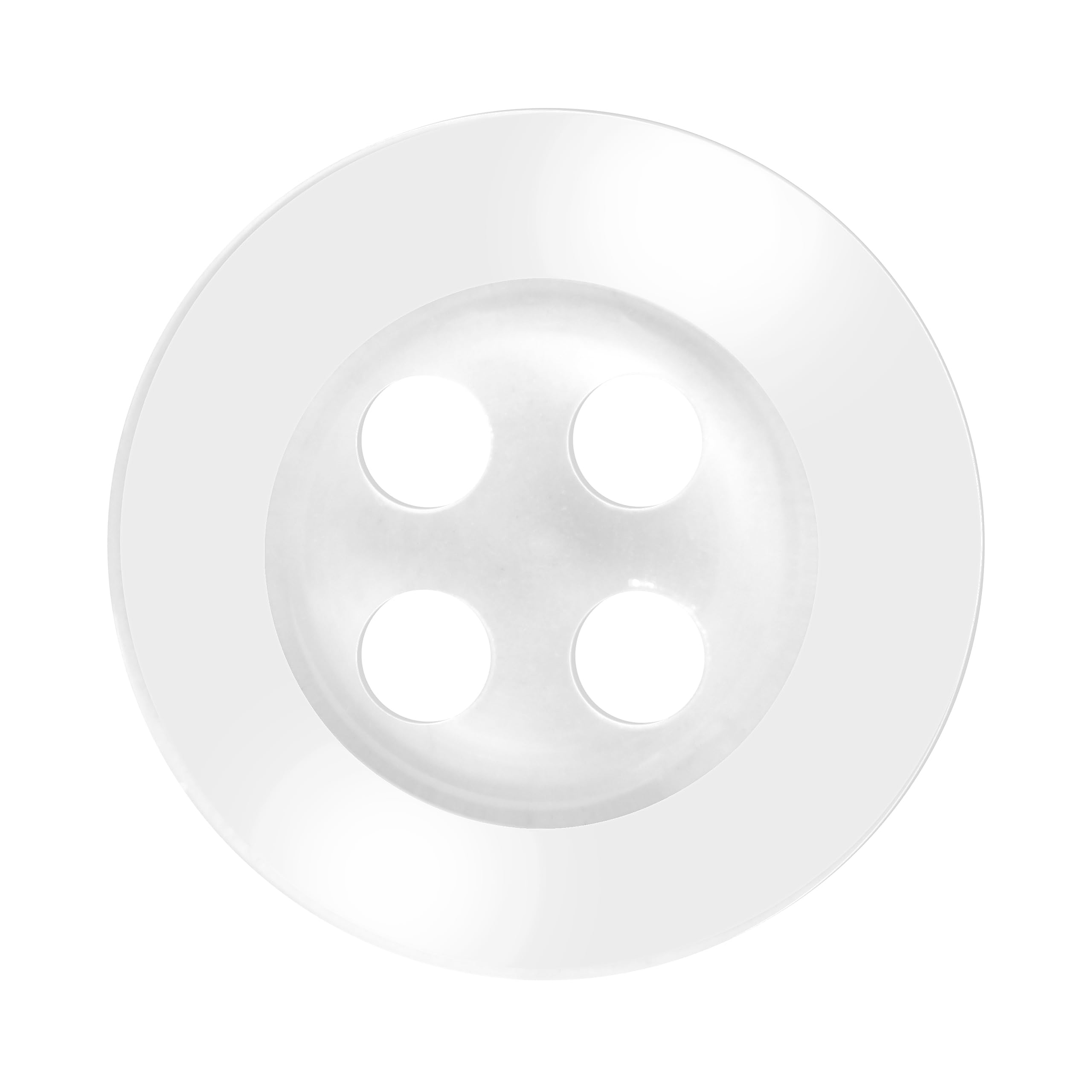 Pack of 12 Clear 11mm Round Sew On Plastic Buttons for Shirts Blouses Pearlescent Flat 4 Holes 18L, Pack of 12 Buttons - Image 2