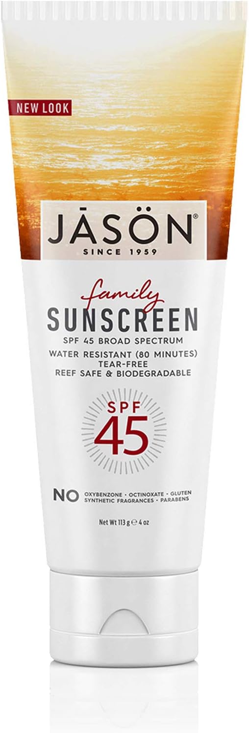 Jason Family Sunscreen, Broad Spectrum SPF 45, 4 Oz
