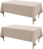 Vista 80 de AUSSPVOCT 2 manteles de lino texturizado para mesa rectangular, 52 x 70 pulgadas, mantel rectangular impermeable, lavable, tela para mesa