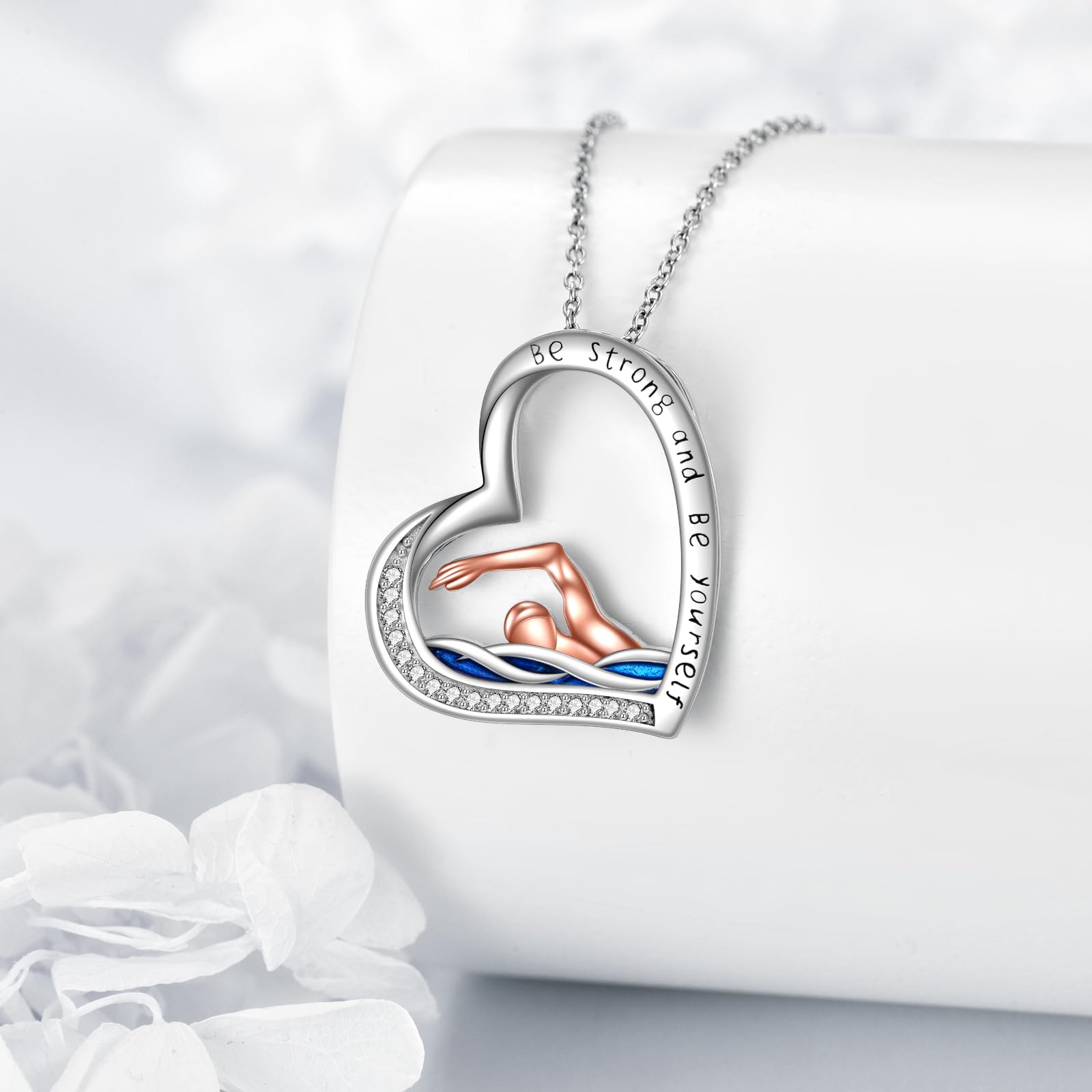 YFN Movimento Collana Argento Sterling Ciondolo Movimento Cuore Gioielli Regalo per Ragazze Donne