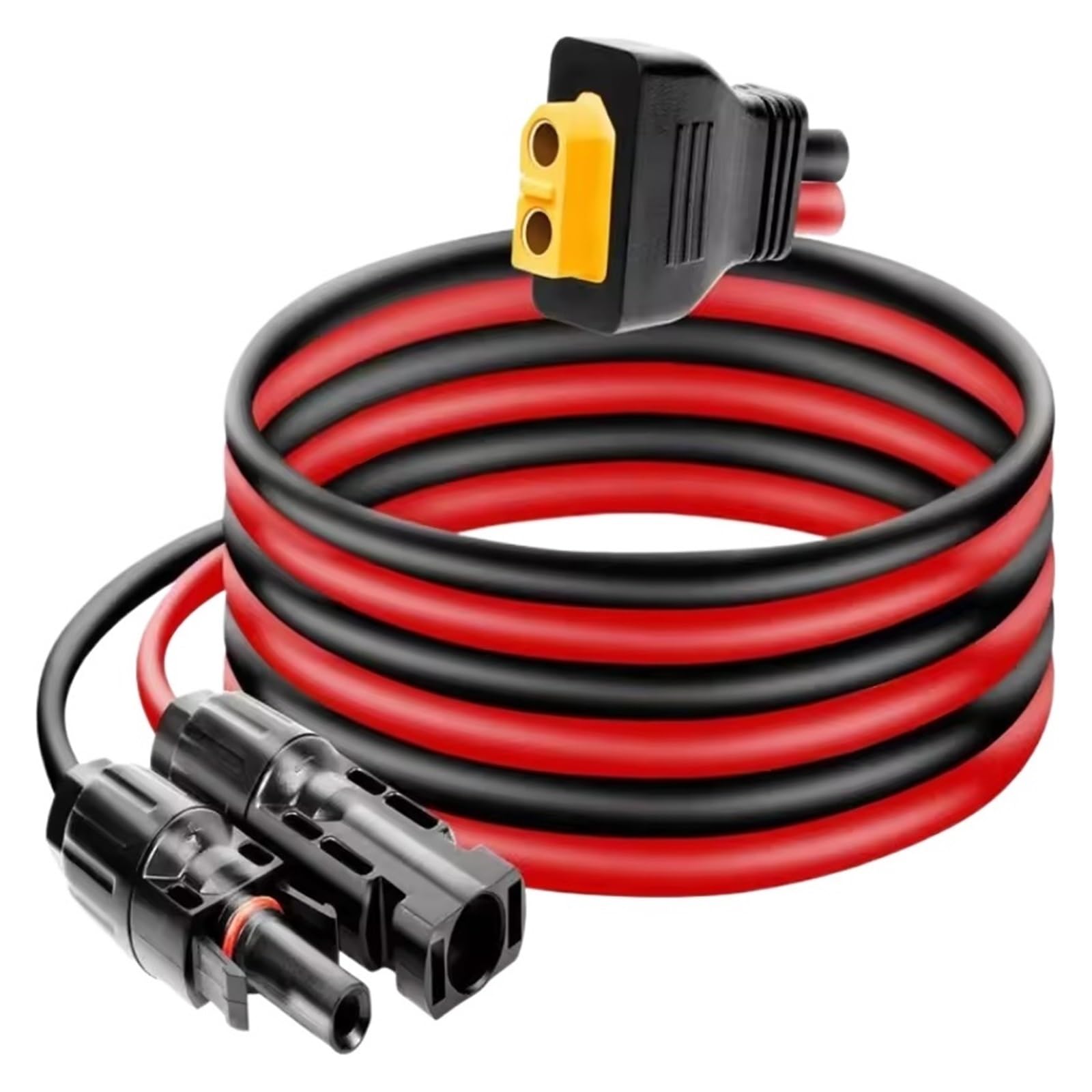 Wtyczka i gniazda z kablami 12 awg/3,4 mm² przedłużacz do samochodowego panelu słonecznego XT60 na wtyczce solarnej nr 12, miękki silikonowy kabel do ładowania z ocynkowanej miedzi (200 cm)