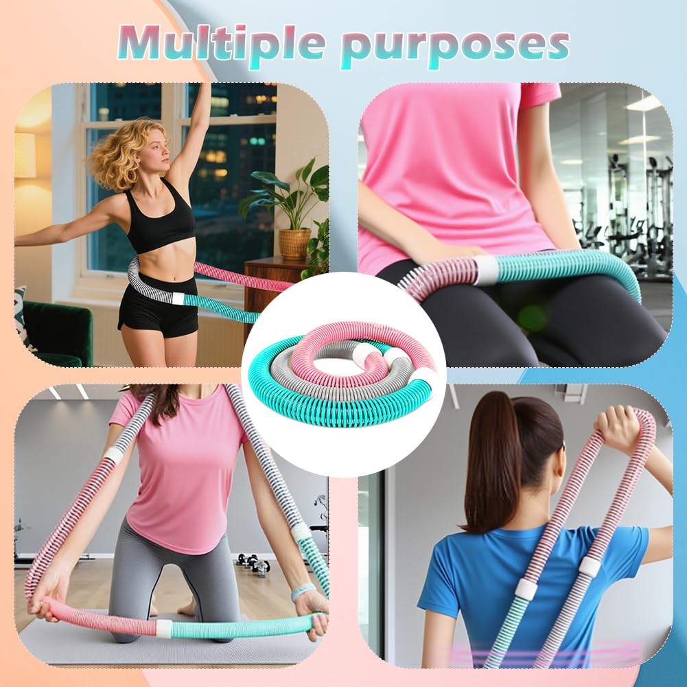 Hula Hoop morbido ponderato per adulti, pieghevole hula hoop per dimagrire, morbido hula hoop, cerchio primaverile per casa, palestra, scuola, 1,4 kg