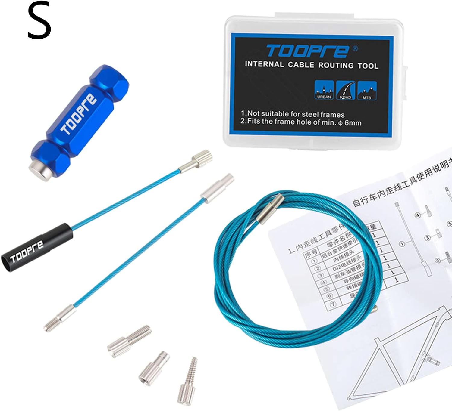 ljhnba Bicycles Internal Cable Routing Tool Kit for Bicycles Frame Hydraulic Wire Shifter Inner Cable Guide Install Parts Bicycles Internal Cable Routing Tool Brake Cable Cable Hydraulic Inner