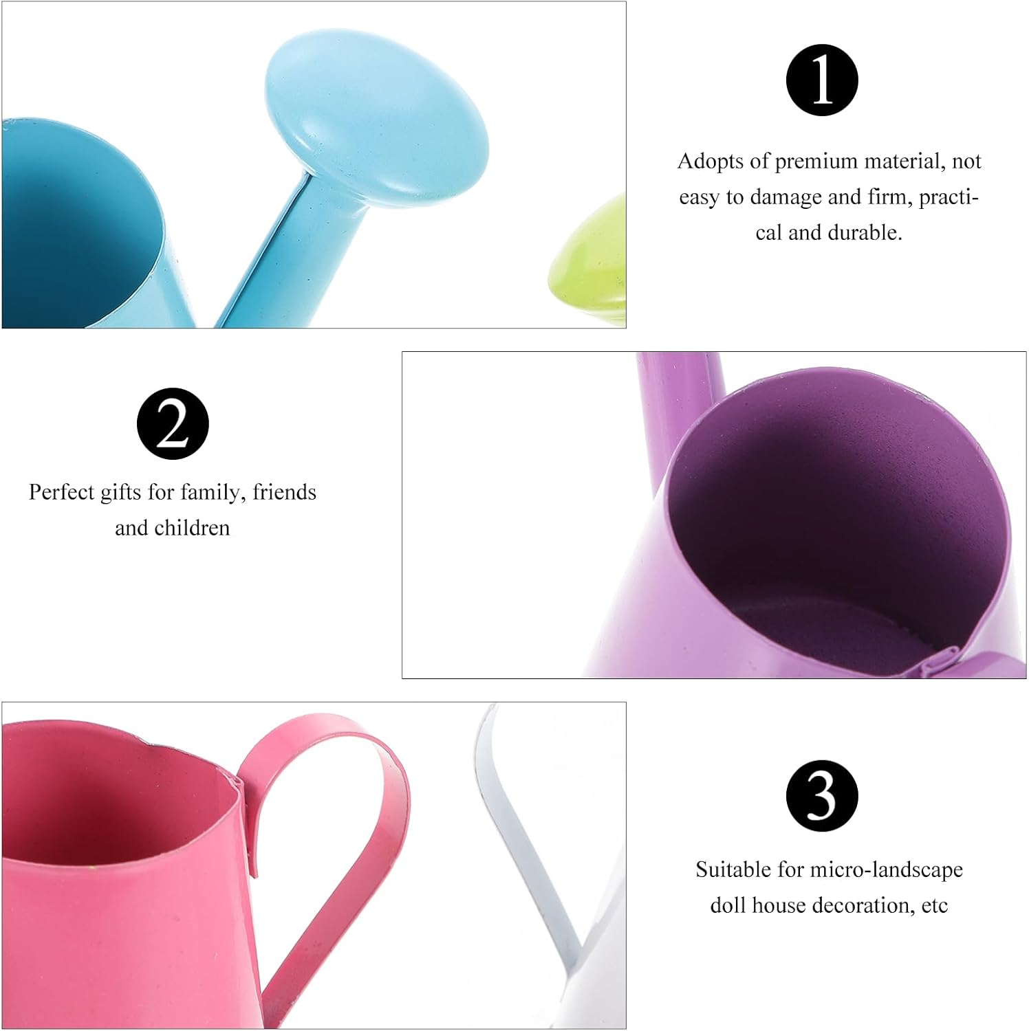 24 Pcs Mini Kettle Flower Gardening Tool Mini House Decor Garden Watering Can Party Favors Can Rustic Galvanized Jug Watering Kettle Vase Simulated Small Glass Random Color