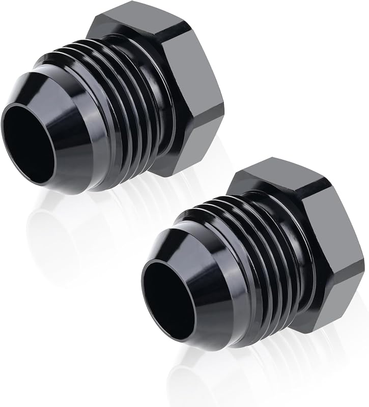 Plug de vedação macho 8AN com cabeça sextavada PFCKE em alumínio anodizado preto – Kit com 2 unidades