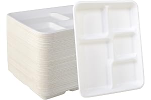 100% Compostable Vplus 5 Compartment Disposable Plates