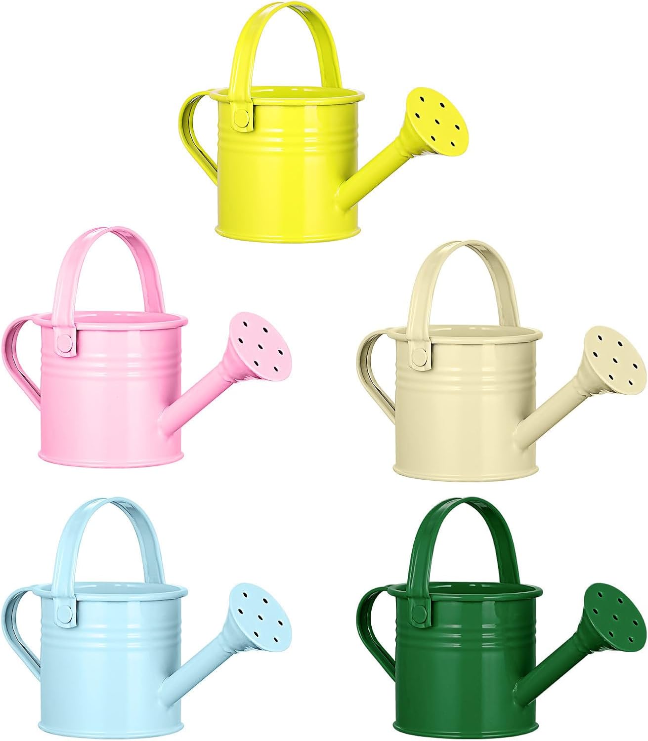 Kisangel 5-Pack Kids Watering Cans Set Mini Garden Watering Pots with Long Spout for Indoor and Outdoor Plants Easy-Grip Handles for Children S Gardening Fun 6.29 X 2.95 X 2.95 Inches