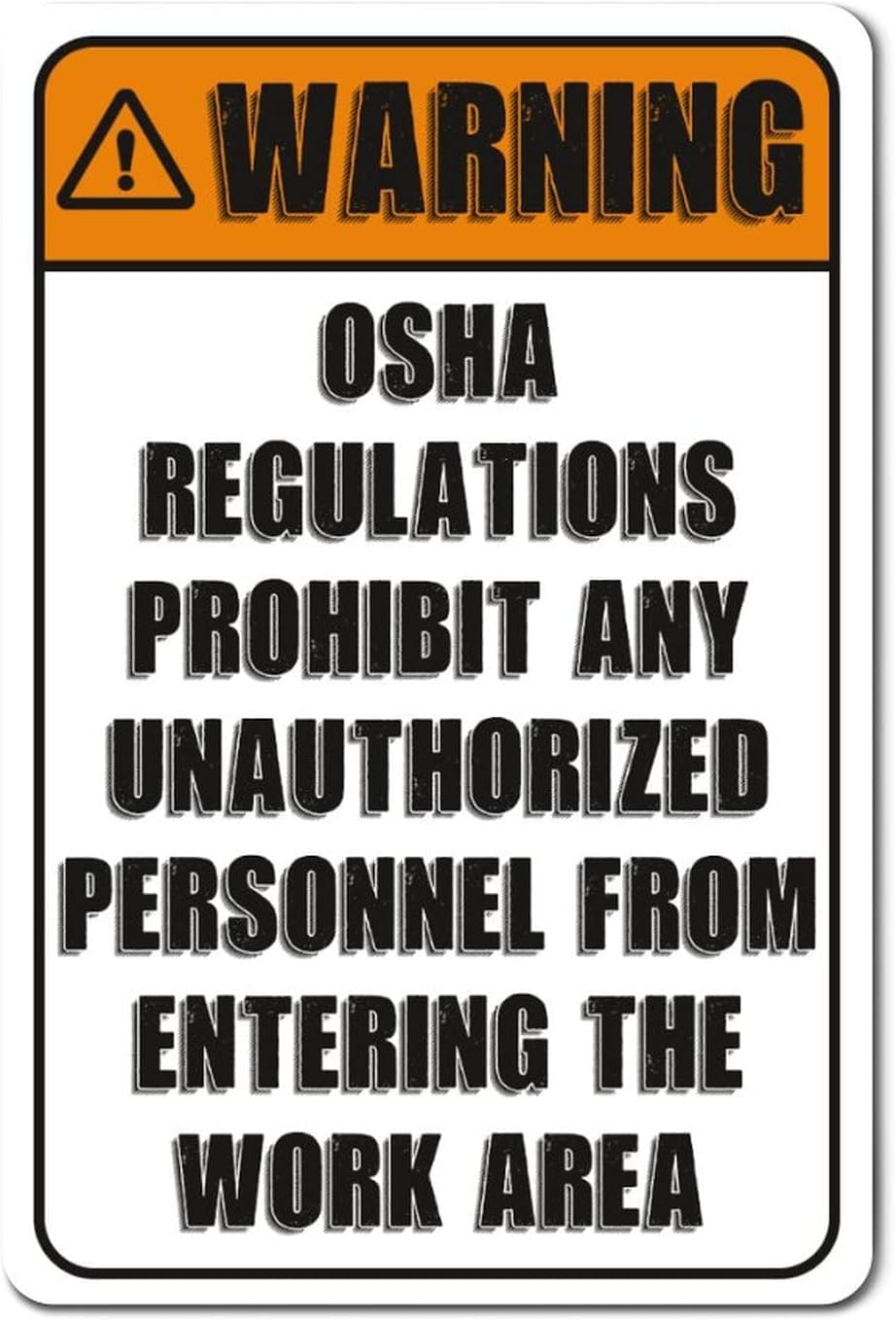 Regulations Prohibit Unauthorized Personnel Rust Free Aluminum Warning Sign - Funny Private Property Decor with Pre-Drilled Holes for Home Yard, Business - 12x8 Inch​