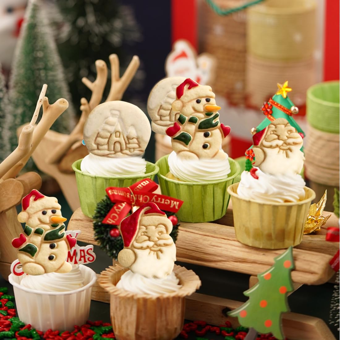 24 Formine Per Biscotti Di Natale In Plastica Alimentare, Stampini 3D Forme Assortite Per Dolci E Torte - 4