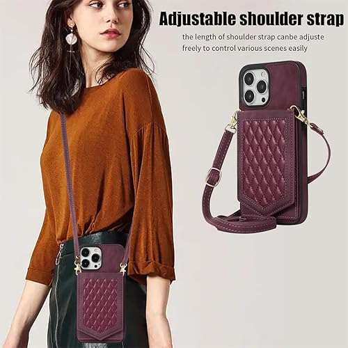 Miniatura 6 de Asuwish Funda de teléfono para iPhone 15 Pro Max de 6.7 pulgadas, funda tipo cartera con protector de pantalla y soporte para tarjeta de espejo,