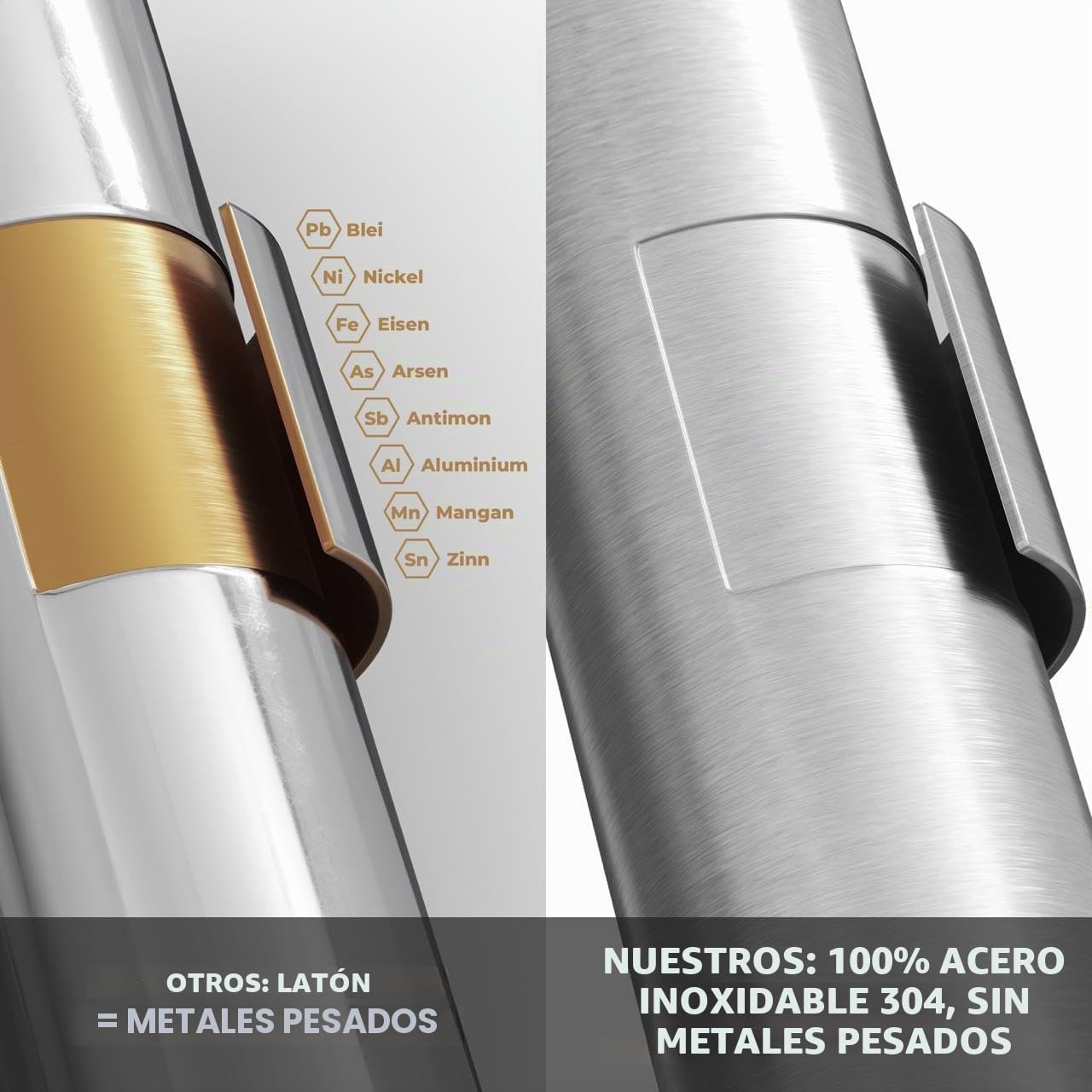 Neues Wasser Group Louis Inox Grifo para fregadero de cocina giratorio 360°, grifo de acero inoxidable 304, sistema de filtro de agua por ósmosis inversa de 3 vías cepillado mate