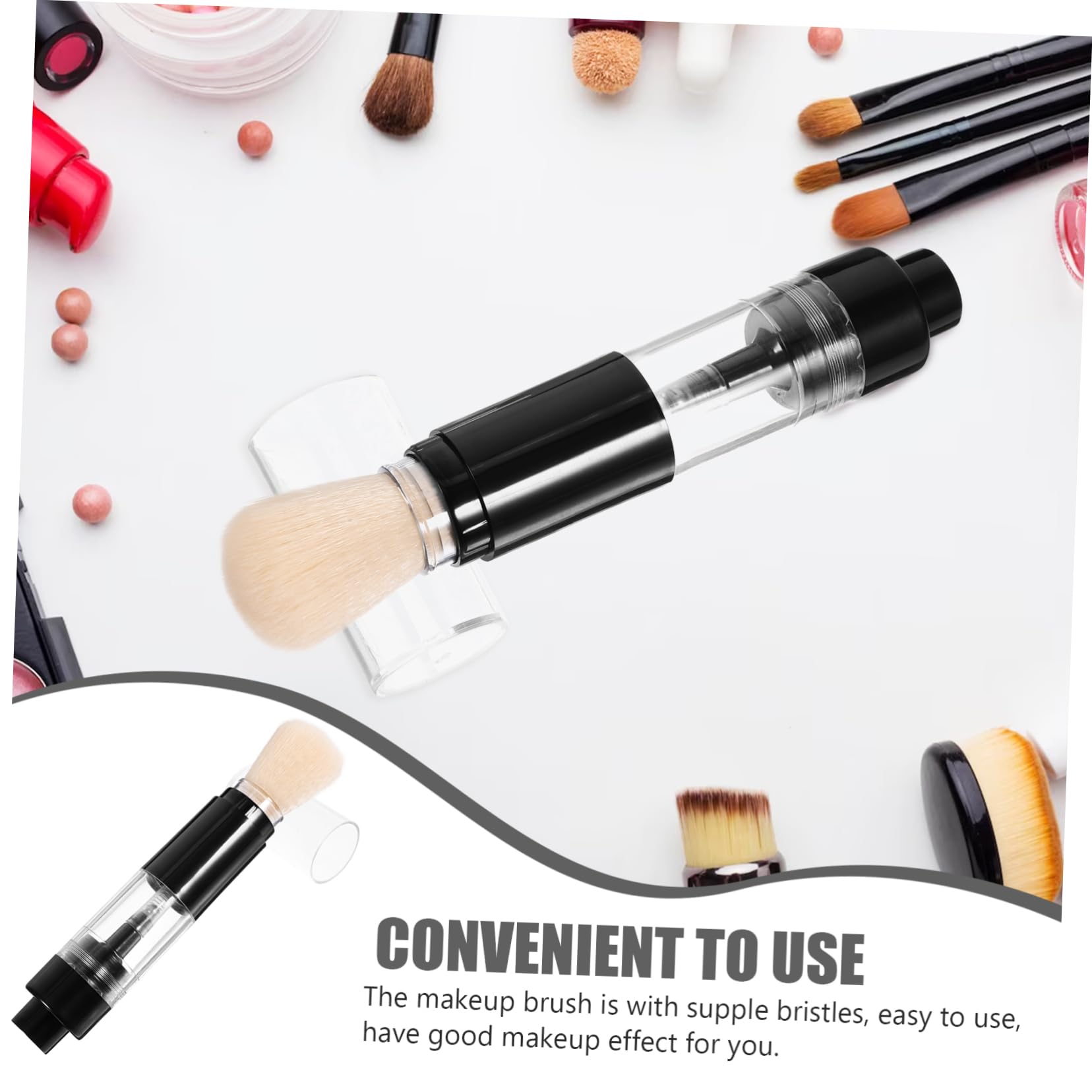 HAKIDZEL Highlighter Brush Makeup Press Spray Paint Blush Brush for Cheeks for Pressed Powder Portable