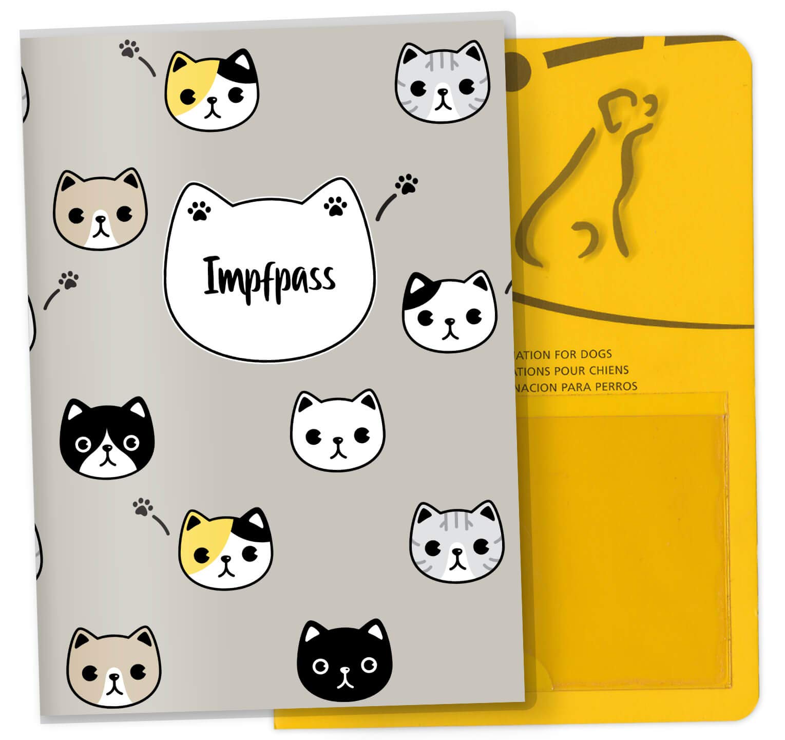 OLGS Impfpasshülle für Tiere Lovely Pets Schutzhülle für dem Impfpass Tierpass Hülle Haustier Geschenkidee (Shady Cats, Impfpasshülle ohne Personalisierung)
