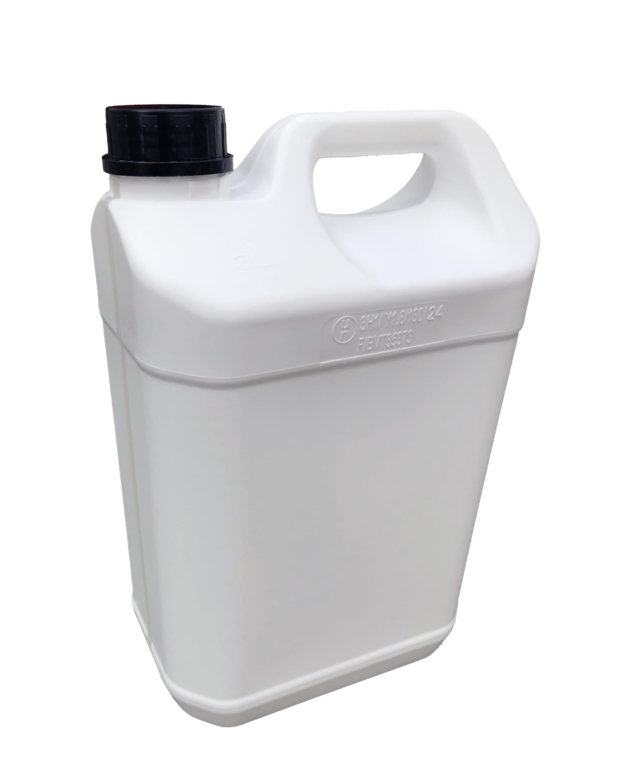 Bidon Jerrican Blanc 5 Litres Plastique Lot 12x Avec Ligne de Visibilité