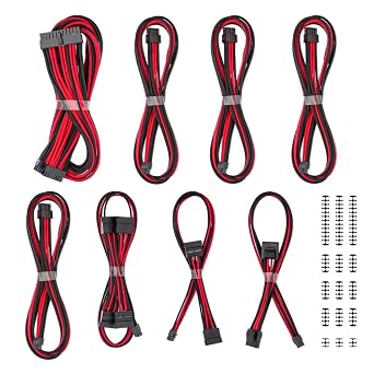 CableMod C-Series Classic ModFlex Sleeved Cable Kit for Corsair Type 5 RMX Shift Black + Red