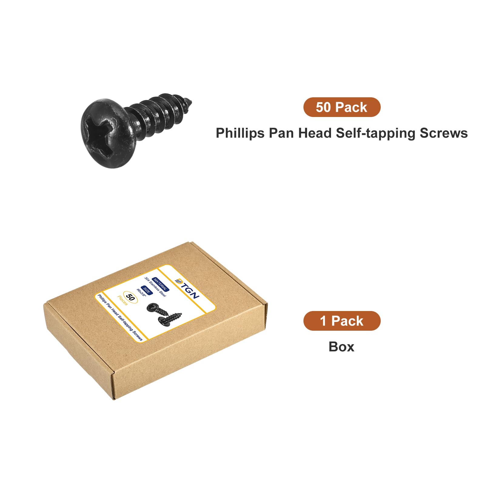 304 Stainless Steel Sheet Metal Screws - 50 Pack -7