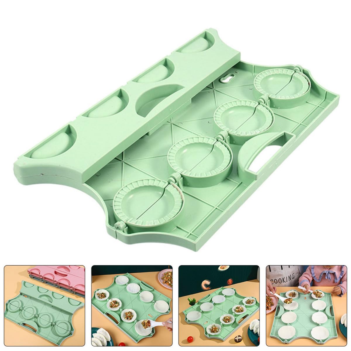SUPVOX Molde para Hacer Empanadillas y Arepas Mango Ergonómico de Pp Verde, Fácil de Limpiar, Adecuado para Tiendas de Desayuno y Restaurantes de Dumplings