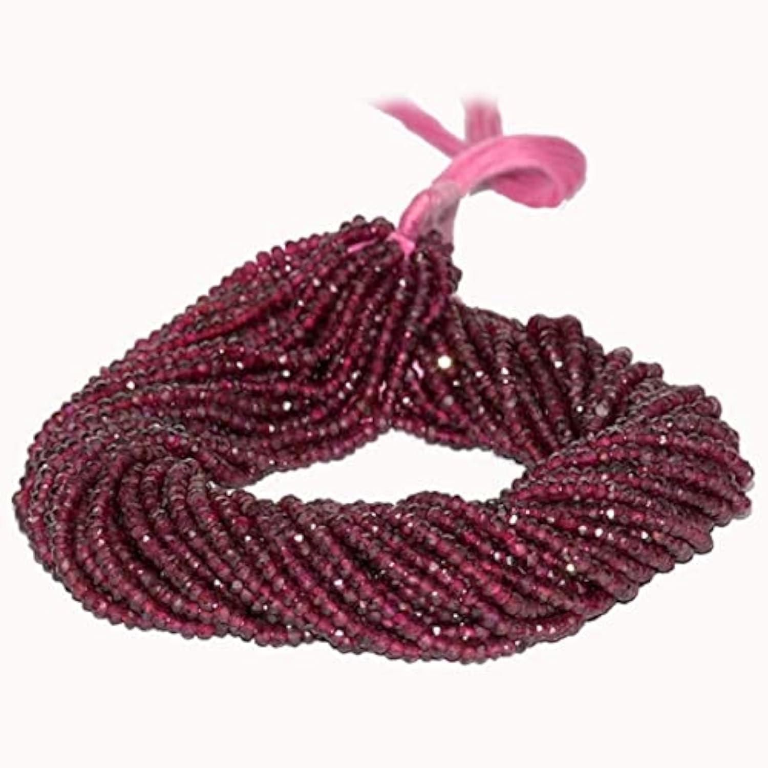 Rhodolite Garnet Faceted Rondelles 3.5mm fil de perles de gemmes naturelles pour bijoux DIY