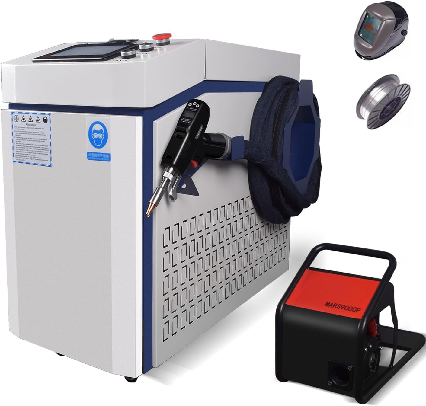 Soldadora Láser de Fibra 1500W / 2000W / 3000W 4 en 1 Soldadura, Limpieza, Corte y Soldadura Fuerte Soldadora Portátil Raycus para Todos los Metales, Eliminación de Óxido, Uso Industrial
