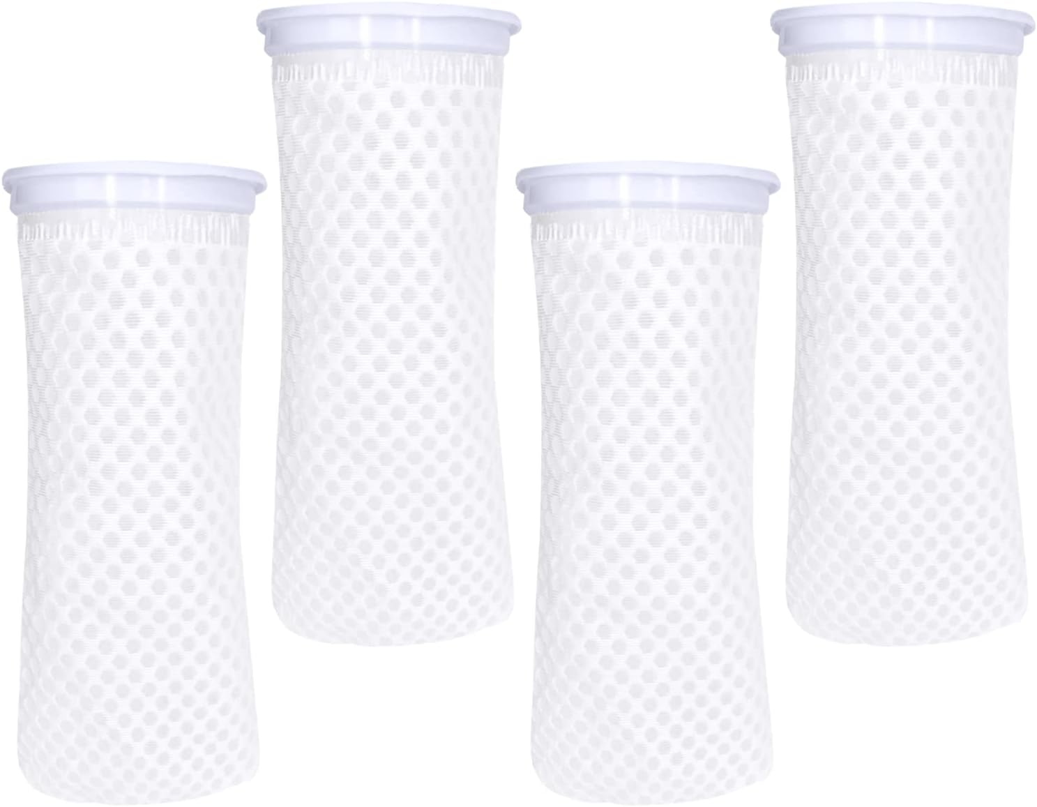 4 Pcs 4inch 150 Micron Honeycomb Filter Socks, Marine Aquarium Filter Socks 3D Honeycomb Design, Anti-Overflow Filter Sock for Saltwater Aquarium Use in Freshwater Saltwater Aquarium Pond Sumps