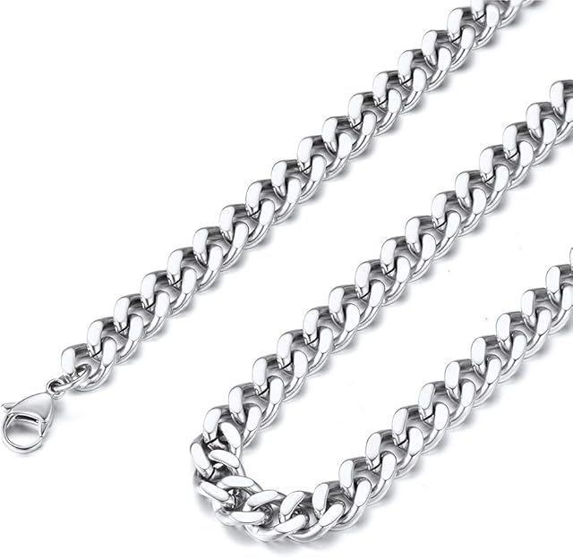 FindChic Cuban Chain for Men Stainless Steel 5/7/9/12mm Hip Hop Jewelry Rapper Chain