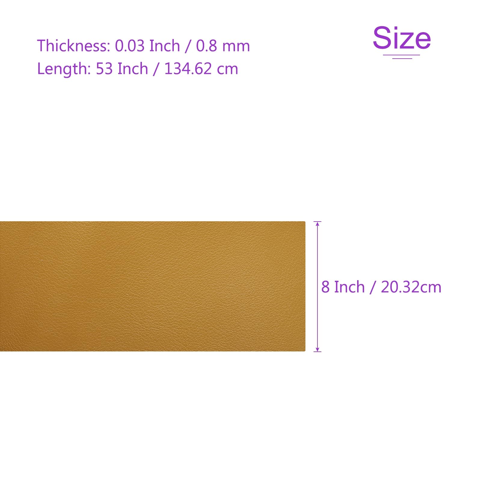 DMiotech 1 Pack 8 Inch x 53 Inch Faux Leather Strip Furniture Cover Fabric Skin Yellow PU Leather Roll for Handmade DIY Craft Projects - Image 3