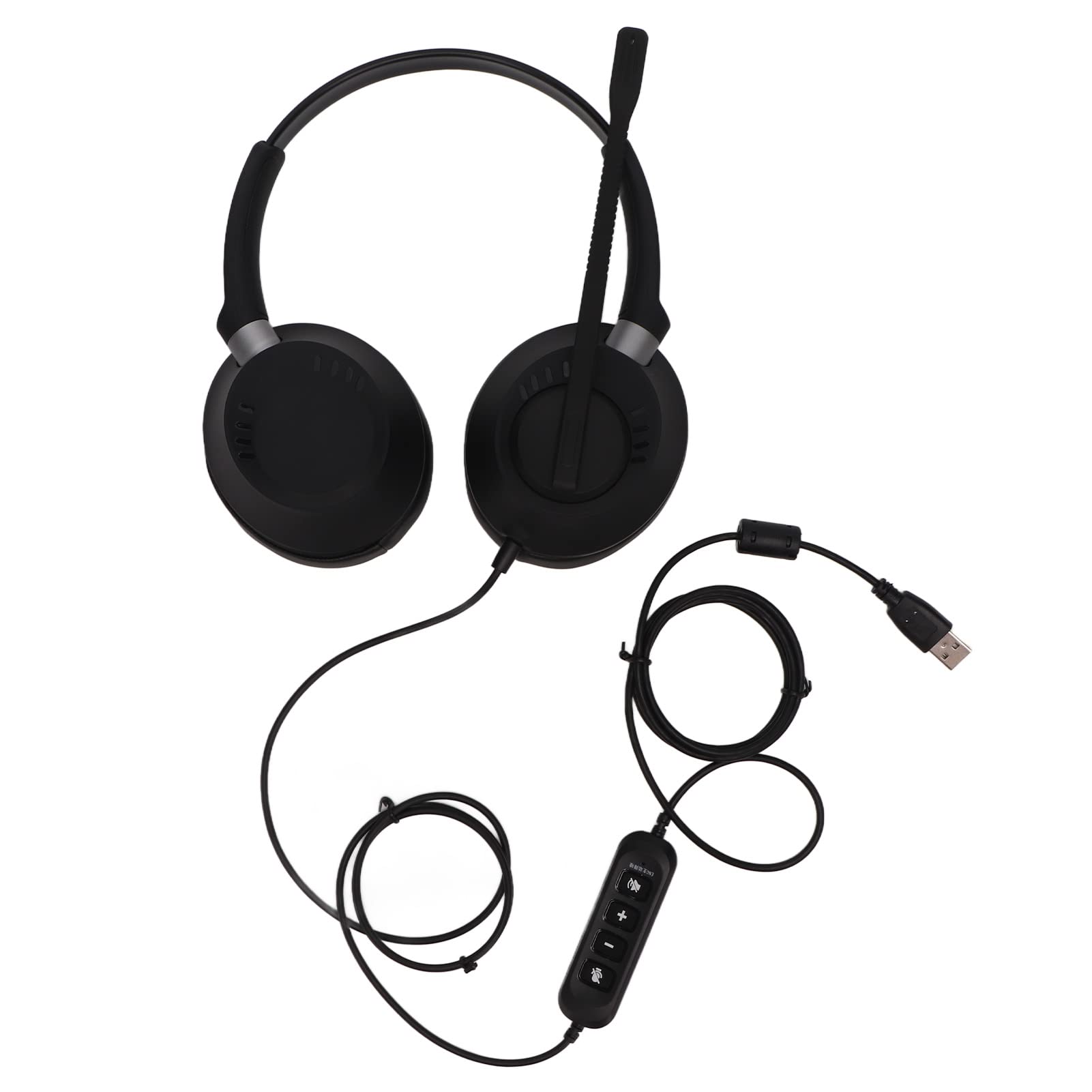USB Gaming Headset with Phone, PC Computer Headph, Noise CVolume Adjustment Headset for Gaming Communication, Comable Binaural with USB Plug for-picture-16