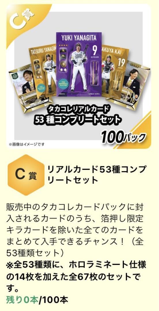 Amazon.co.jp: 福岡ソフトバンクホークス タカコレくじ リアルカード
