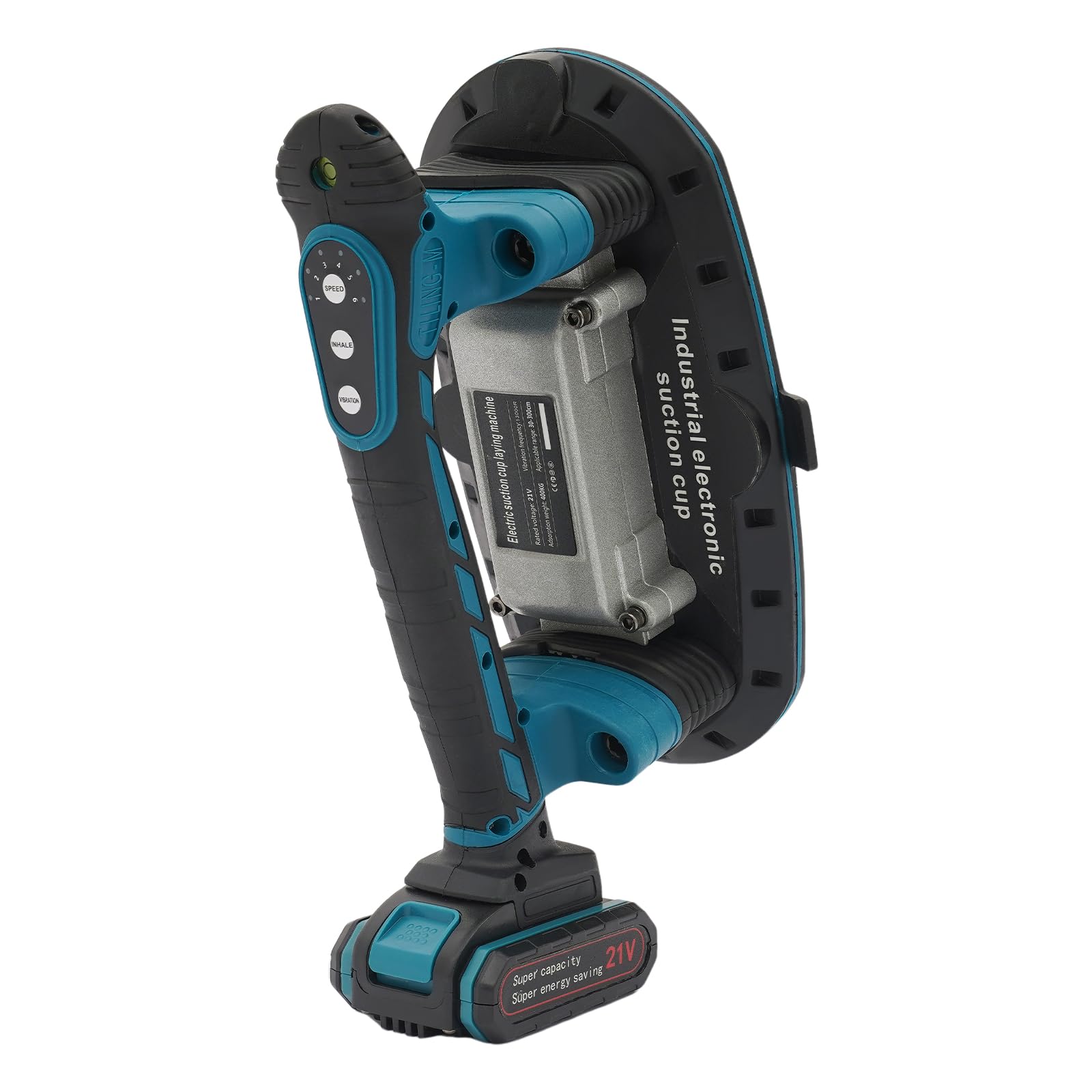 Vibratore per piastrelle a batteria, 13000 giri/min, con 6 marce, potenza di aspirazione 400 kg, per piastrelle e piastrelle (da 30 a 300 cm)