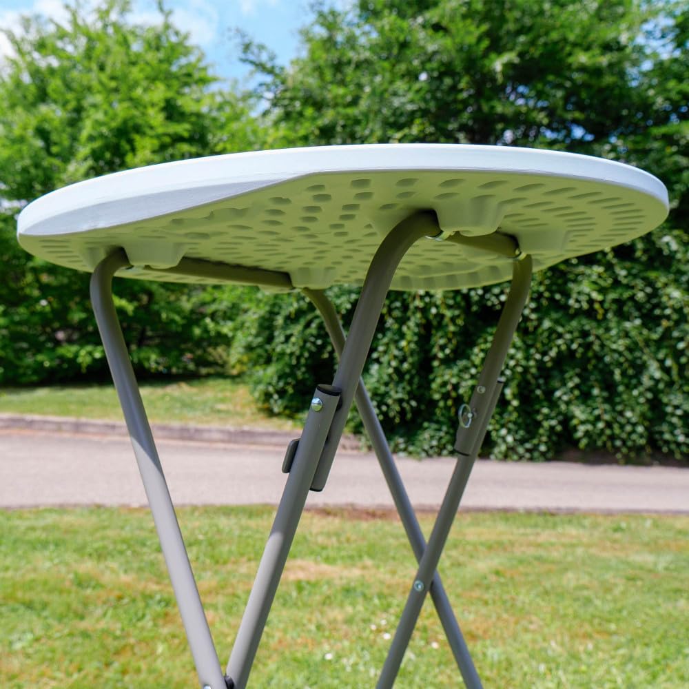 RONDY Mange Debout Pliant Hauteur 110cm Table Haute Pliable Diamètre 60cm Structure Acier laquée